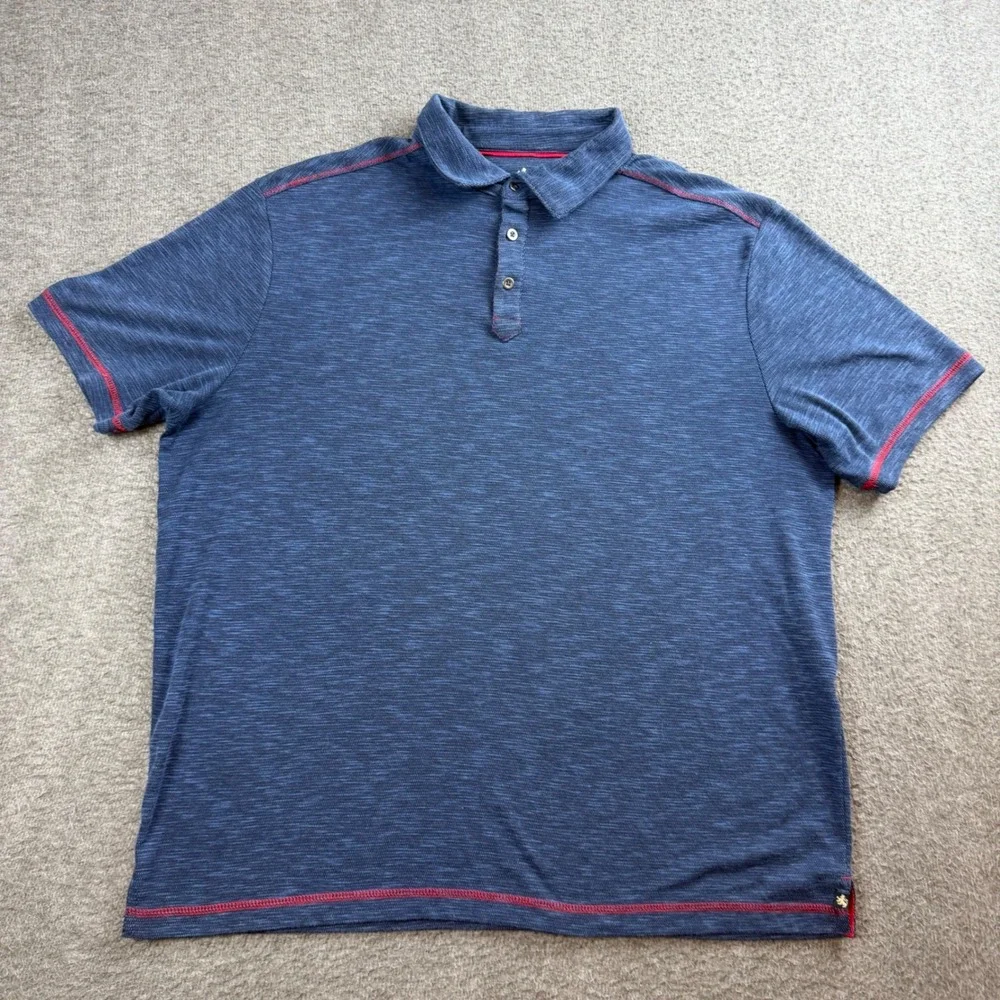Nat Nast Polo Shirt Men's Large Blue Red Contrast Stitch Luxury Originals Short